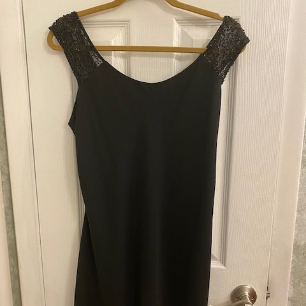Laundry by Shelli Segal LBD with sequin mesh top